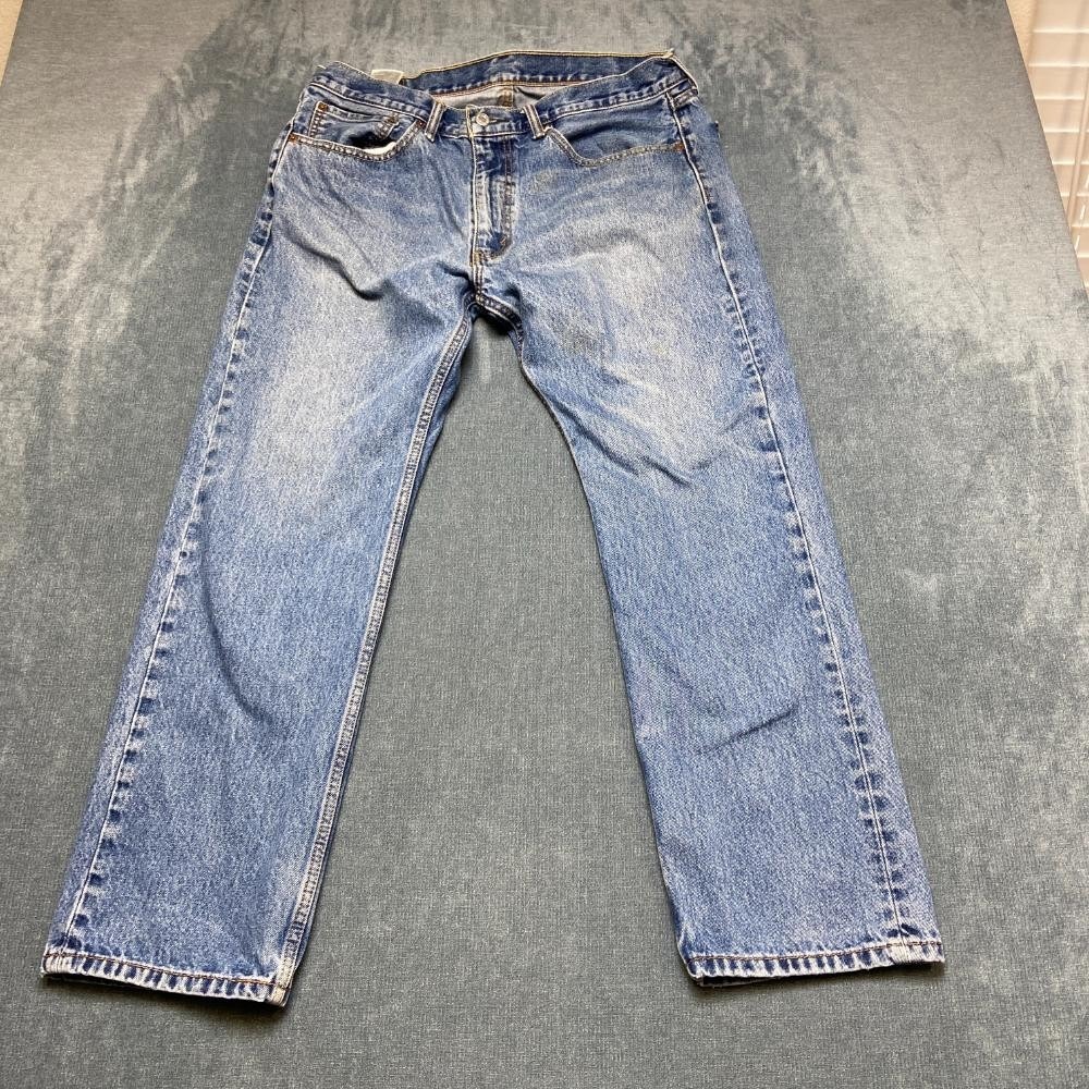 Levi's 505 Jeans Mens 36x30 Blue Denim Regular Fit All Day Comfort Straight Leg